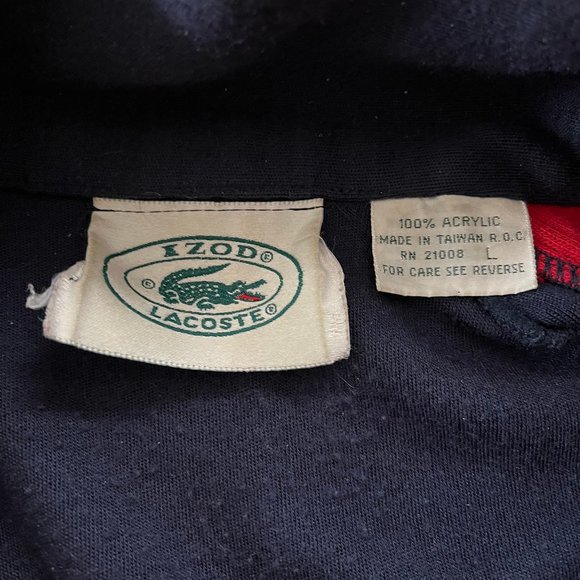 Izod Lacoste 80s Vintage Zip-Up Track Jacket Men's Large - Picture 4 of 6